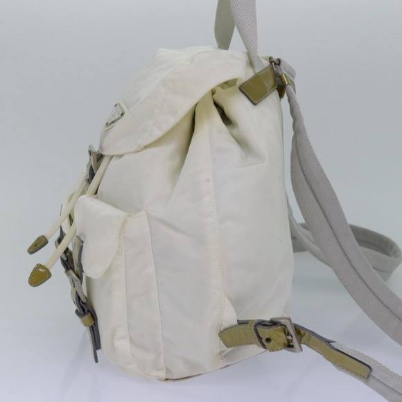 PRADA Backpack Nylon White Silver Auth 85291V main image 5